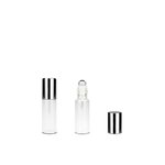 5ml Roll On Clear Bottle with Shiny Silver Cap