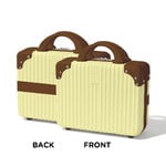 Mini Suitcase - Light Yellow with Brown