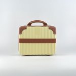 Mini Suitcase - Light Yellow with Brown