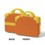 Mini Suitcase - Orange with Bright Yellow