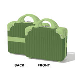 Mini Suitcase - Dark Green with Light Green