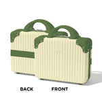 Mini Suitcase - Beige with Dark Green