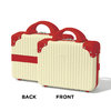 Mini Suitcase - Beige with Red