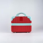 Mini Suitcase - Red with Light Blue