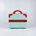 Mini Suitcase - Light Blue with Red