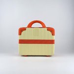 Mini Suitcase - Light Yellow with Orange