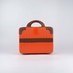 Mini Suitcase - Orange with Brown