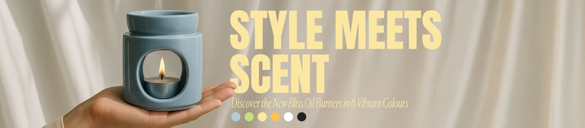 Discover the new Bliss Oil Burners in 6 vibrant colours