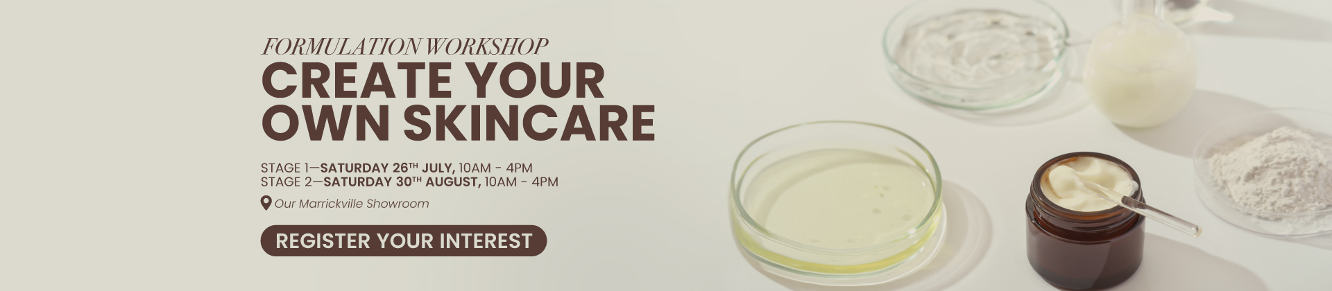Create Your Own Skincare Workshops