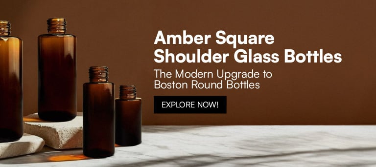 Amber Square Shoulder Glass Bottles: The Modern Upgrade to Boston Round Bottles