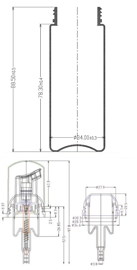 50ml White Foaming Bottle with Natural Overcap & White Pump