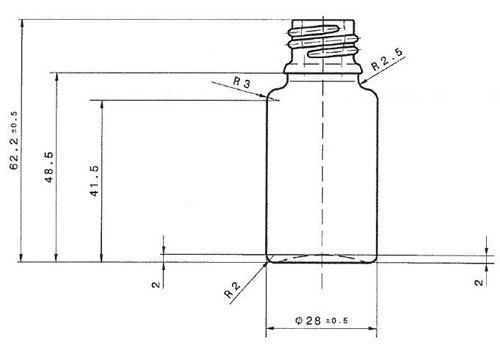 Amber 15ml TE Boston Round Glass Bottle 18mm neck