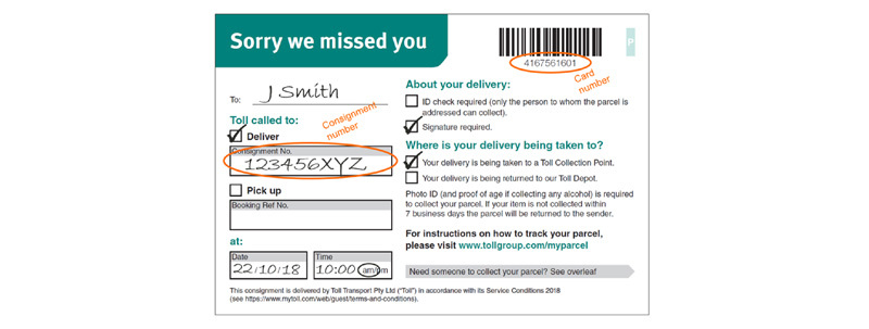 Toll and Missed Deliveries Toll and Missed Deliveries