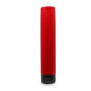50ml-100ml Open-Ended Matte Red Tube with Foil Seal and Matte Black Flip Top Cap