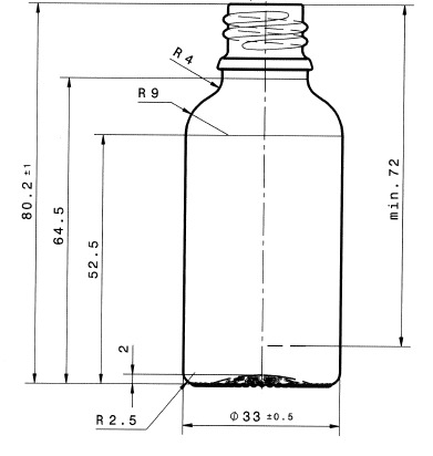 Amber 30ml T/E SHORT Boston Round Glass Bottle (18mm neck)