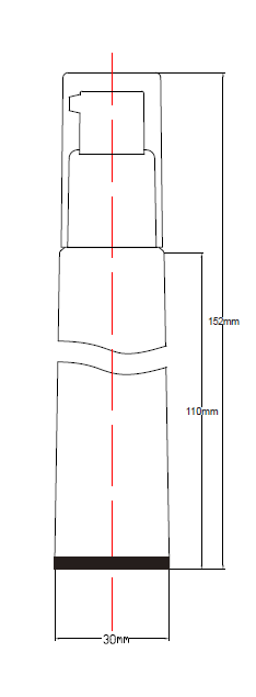 White 50ml Pre-sealed Airless Tube with White Pump + Clear Overcap