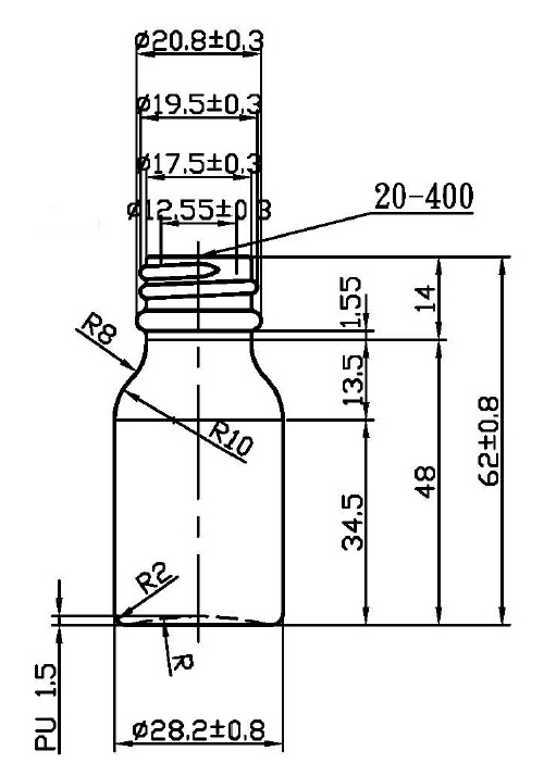 Amber 15ml Glass Bottle